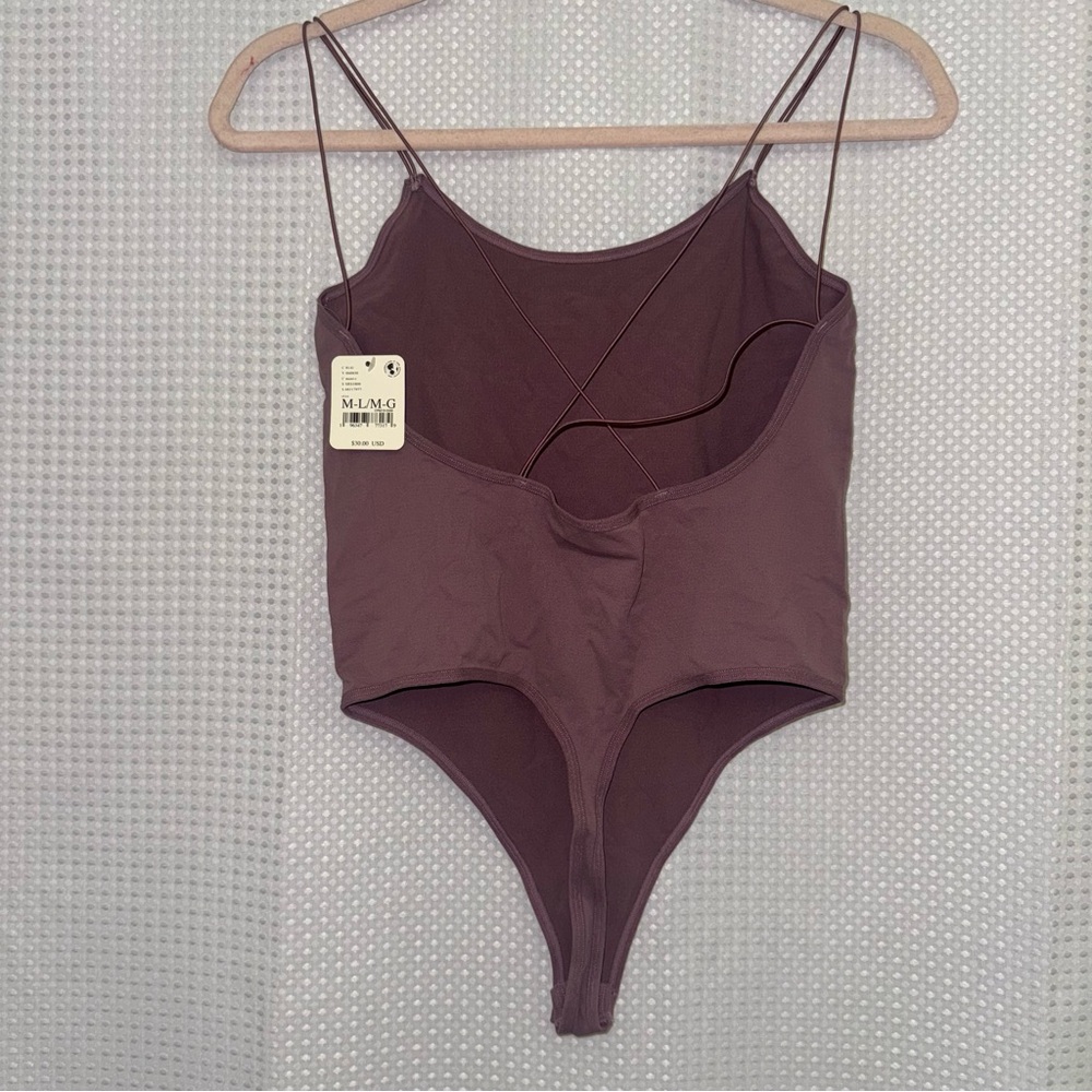 Free People dusty purple strappy back bodysuit M/L NWT - Picture 5 of 5